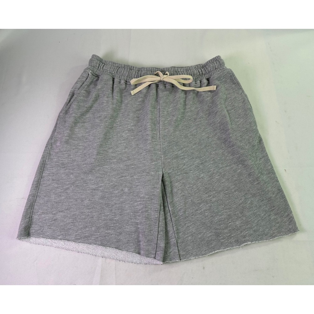 NWT Tropic of‎ C SweatC Shorts XL Gray Heather Raw Hem Cotton Womens Loungewear